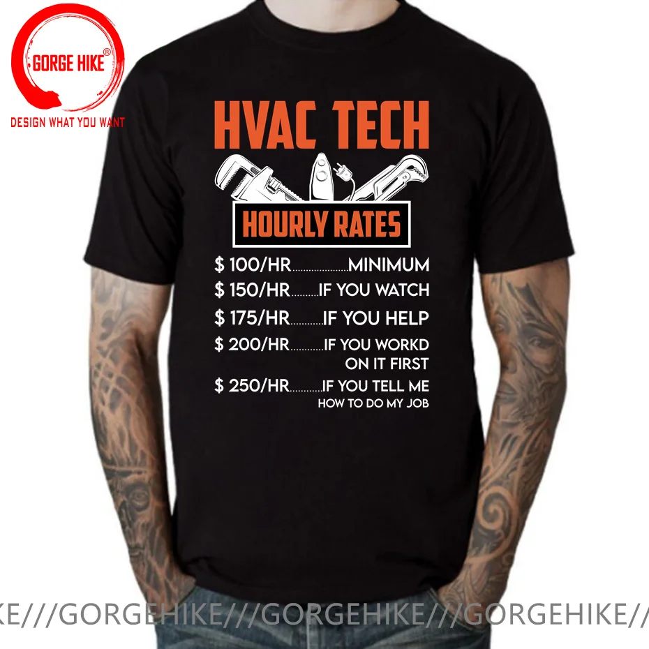 HVAC Tech Hourly Rates Design Gift Tee Shirt Funny HVAC Technician Father Premium T-Shirt Rife T-Shirt Tops T Shirt For Boy Tees