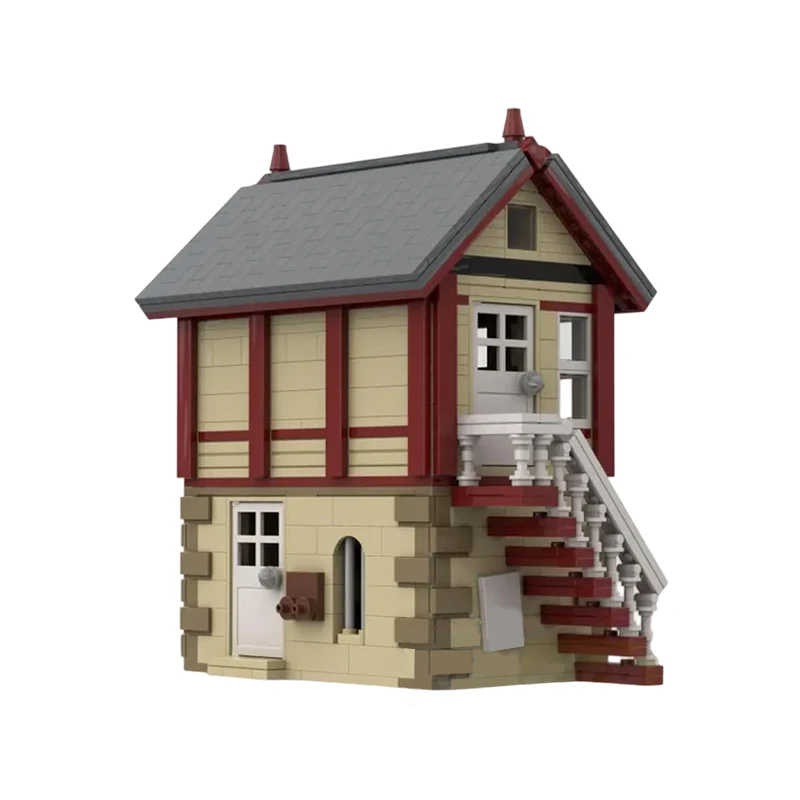 MOC- 195462   Caixa de sinal ferroviária britânica, série de arquitetura urbana, blocos de construção, montagem, boutique, presente, ornamento, natal, 840 peças