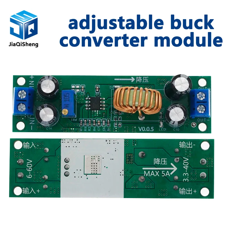 DC-DC 6.5V-60V to 3.3V-40V 5A Adjustable Step Down Buck Converter Module Power Voltage Regulator Synchronous Rectification