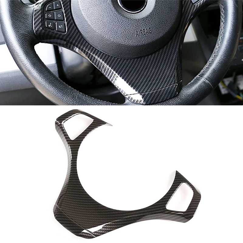 

For BMW X3 E83 2006 2007 2008 2009 ABS Carbon Texture Car Interior Steering Wheel Cover Protective Trim