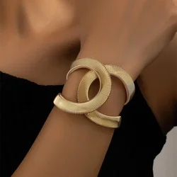 KSRA 2024 New Fashion Geometric Creative Gold Color Adjustable Creative Bracelet For Women Bangle Custom Jewelry