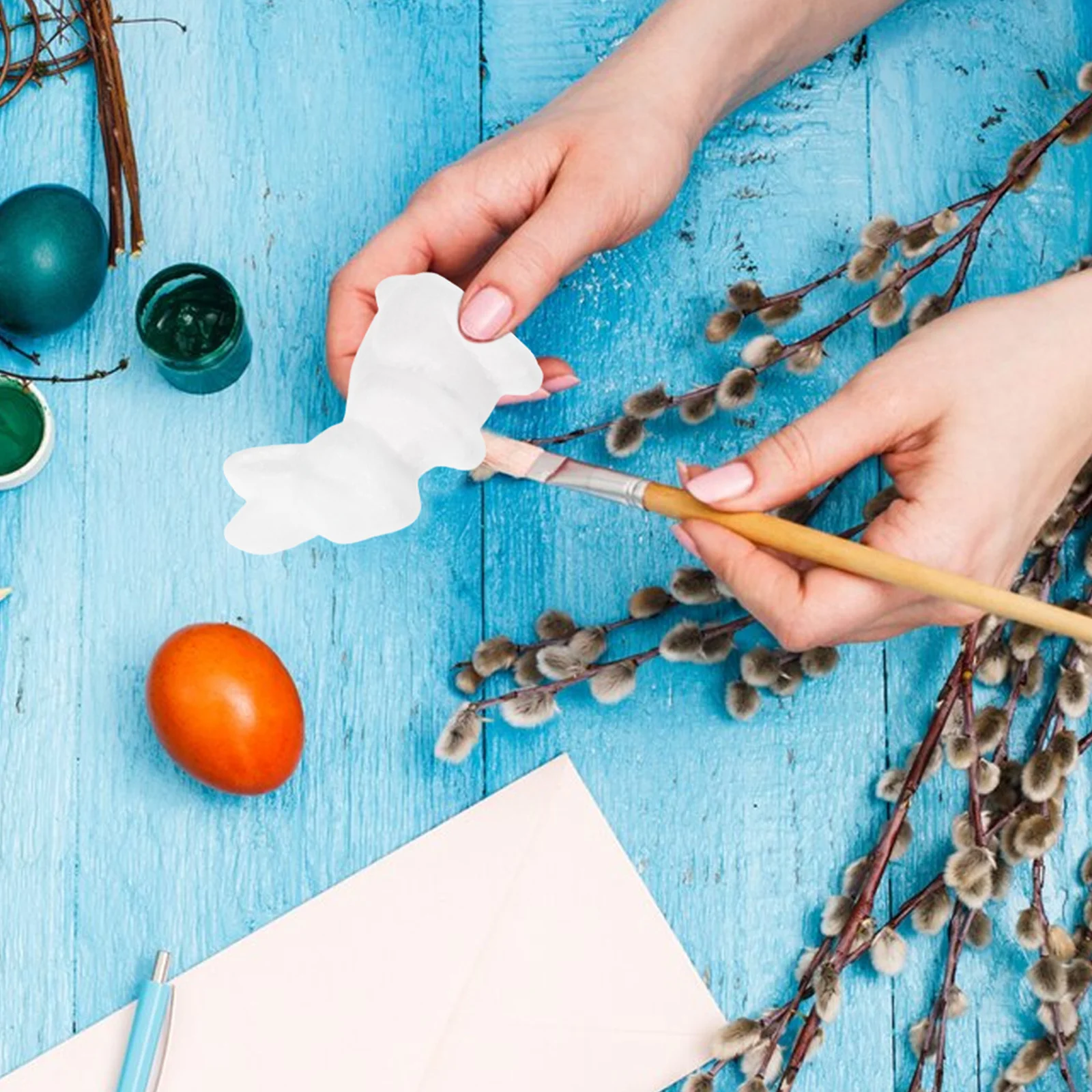 6 Stück Schaumstoff-Kaninchen-Dekorationen, blanko, DIY-Handwerk, Ornamente, handbemalt, Ostern, Partyzubehör, schöne Häschen-Heimdekoration