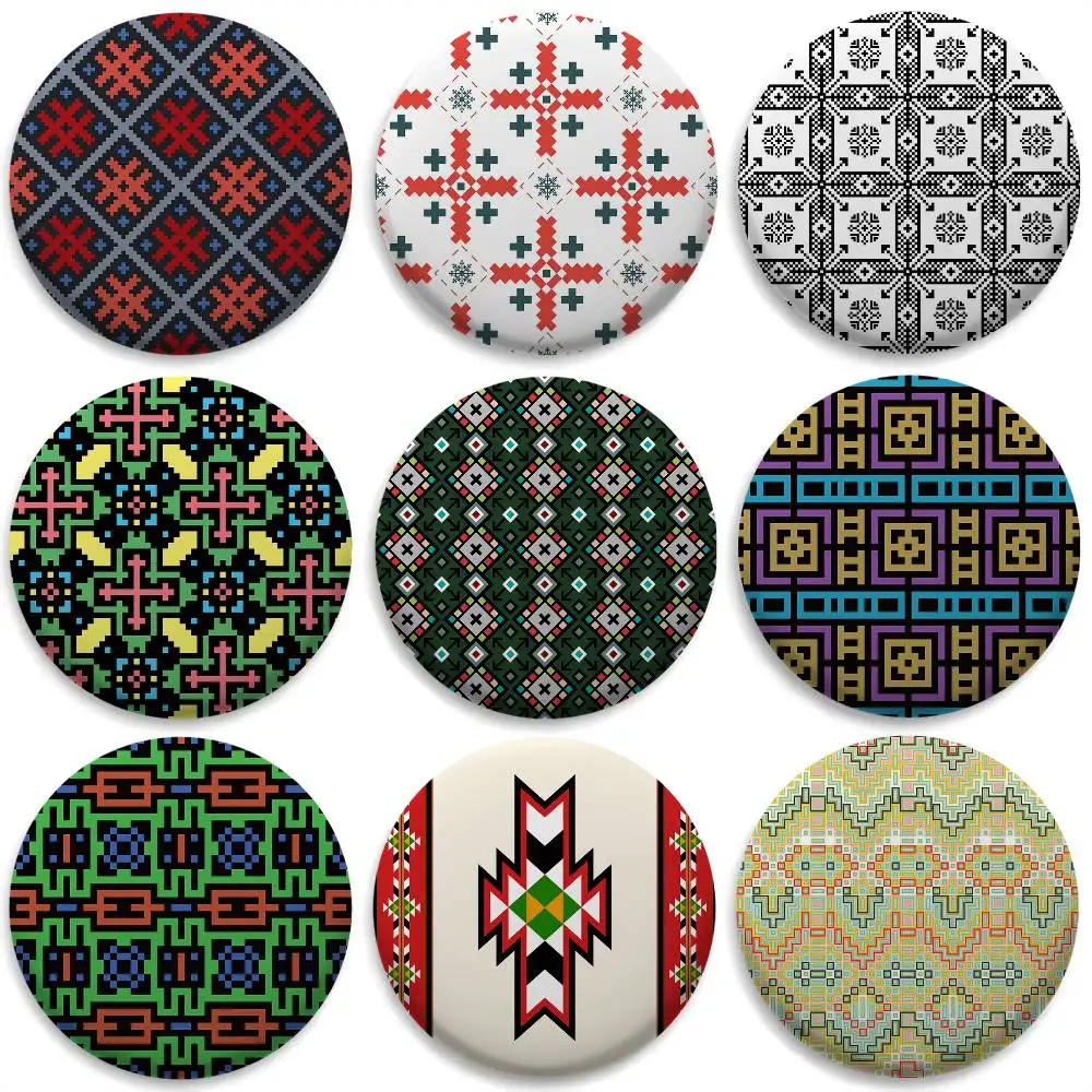 

Z Imazighen Kabyle Jewelry Badges Round Exquisite Badge Brooches Creative Pins For Clothes Hat Backpack Gift Accessories