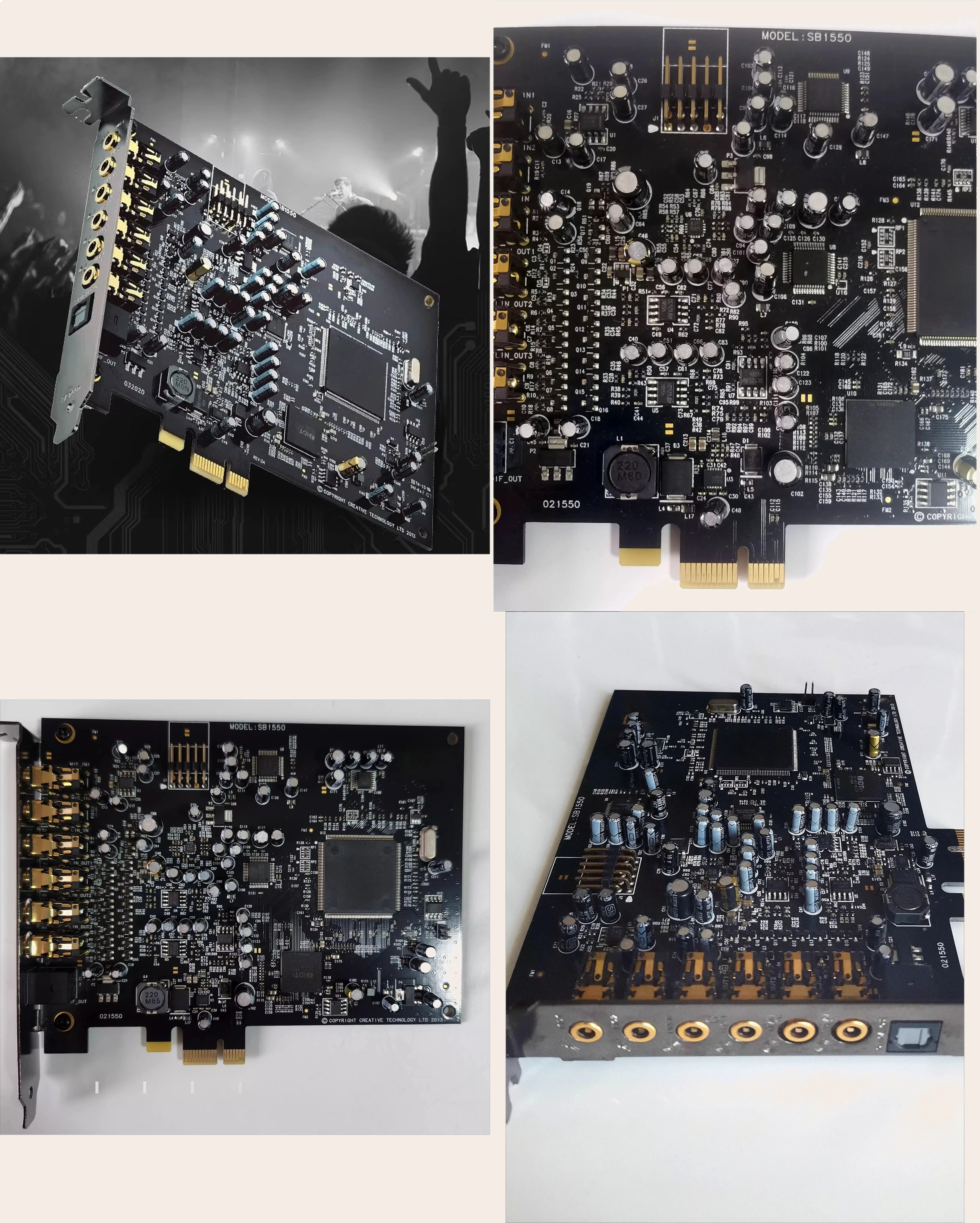 RX SB1550 Sound Card 7.1 Built-in Independent PCIE for Singing Karaoke Live Game