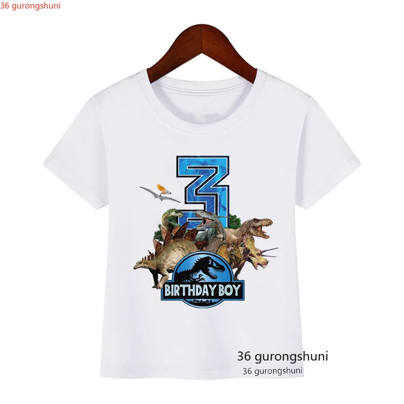 Jurassic Park Birthday 2-9th Shirts, Custom Dinosaur T-Shirts, Fashion Boys tshirts Funny Kids tshirts for Kids Birthday tops