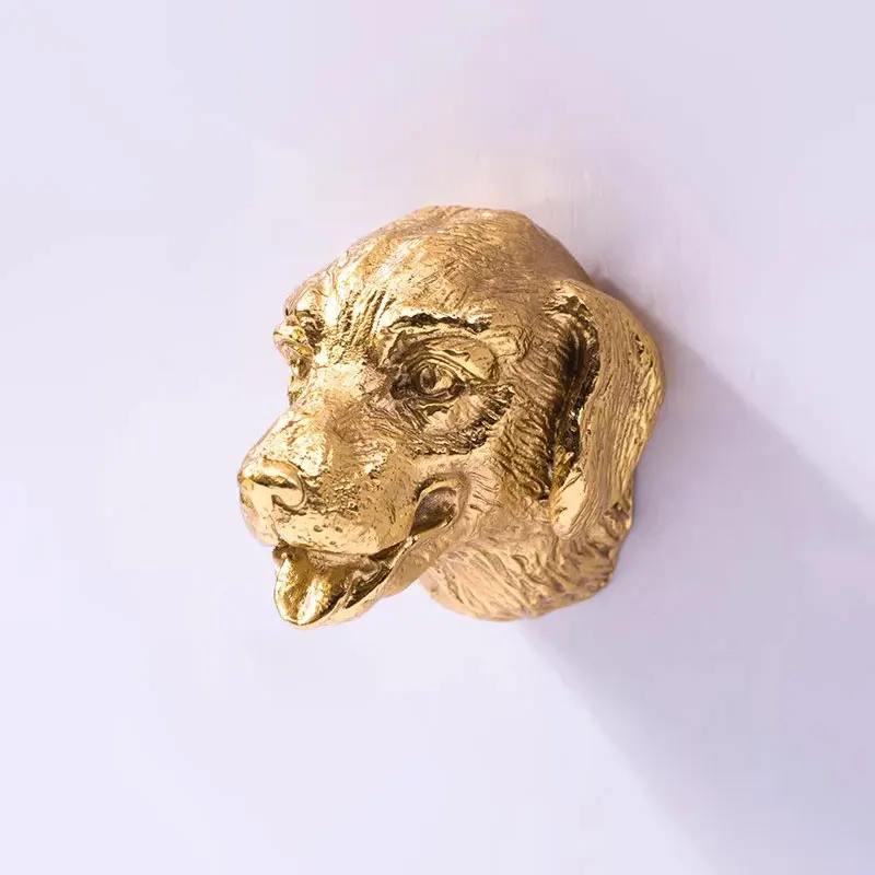 Dog Shape Antique Sliver Cabinet Knobs and Handles Retro Wardrobe Closet Pulls Animals Creative Pewter Alloy Furniture Hardware