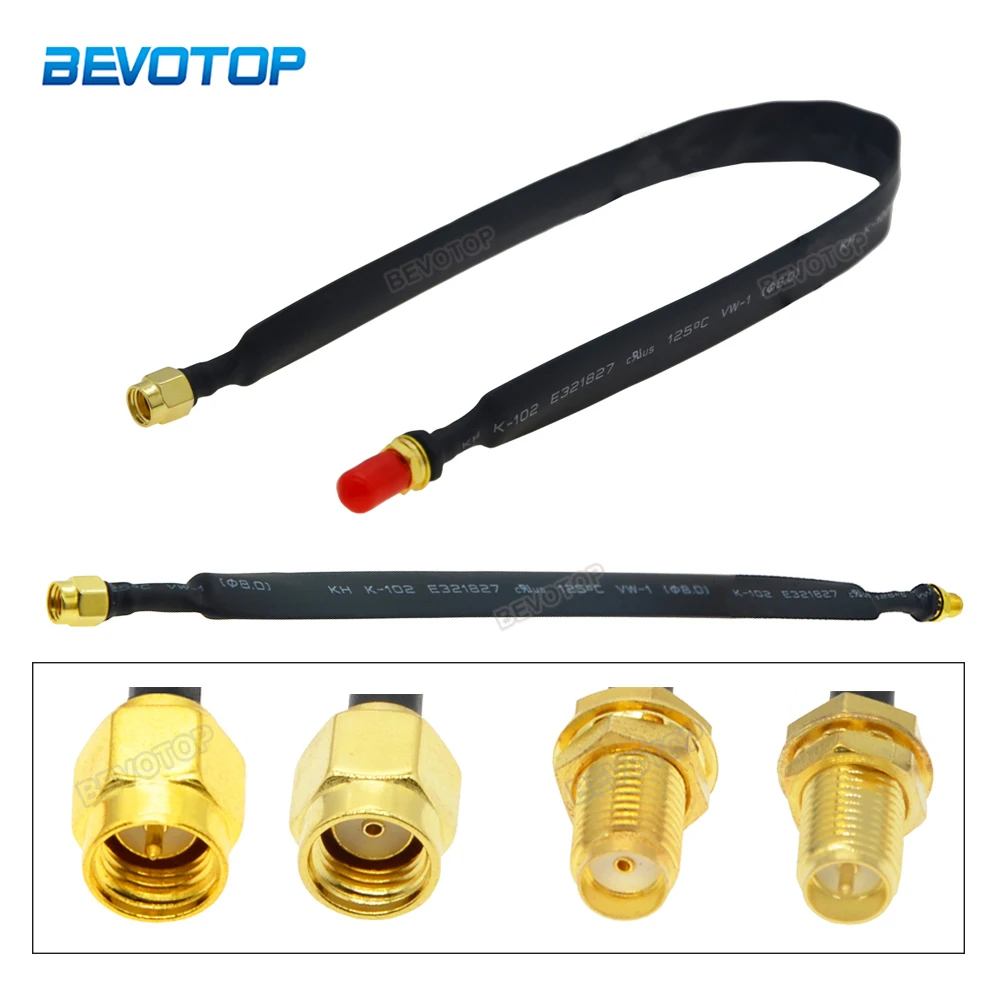 cabo-plano-para-adaptador-de-antena-lte-janela-de-alimentacao-plugue-macho-sma-para-sma-femea-jack-rf-coaxial-jumper-50ohm-pigtail-1pc