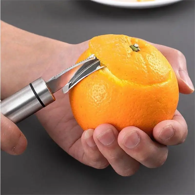 1pc Orange Peeler Stainless Steel Manual  Orange Grapefruit Passion Fruit Peeling Sharp Knife  Opener Cutter Kitchen Gadgets