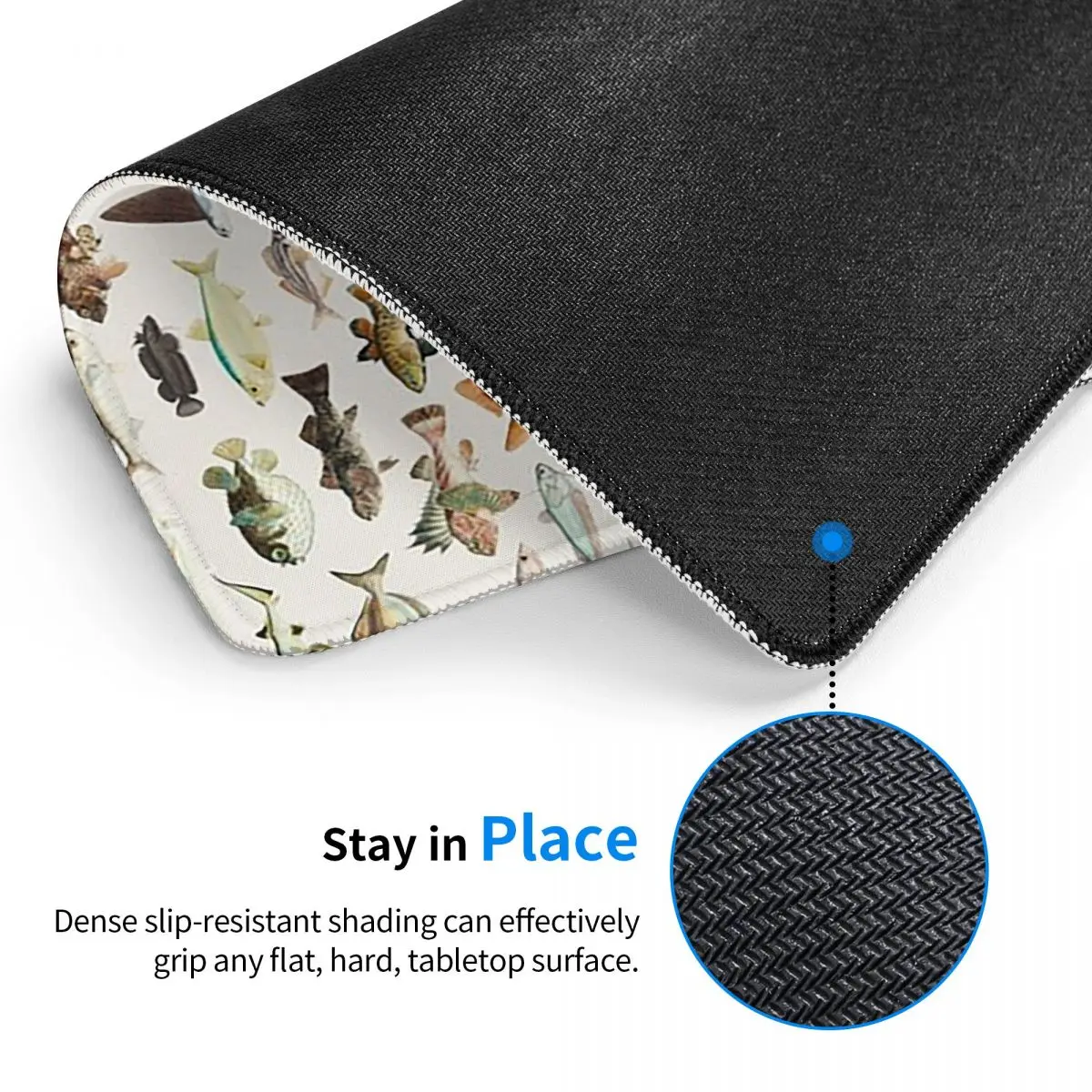 Fish Chart 7x9 in 22x18 cm Mouse Pad Computer Keyboard Mouse Mat Gamer PC Laptop Desk Mat Office Accessories Table Mats