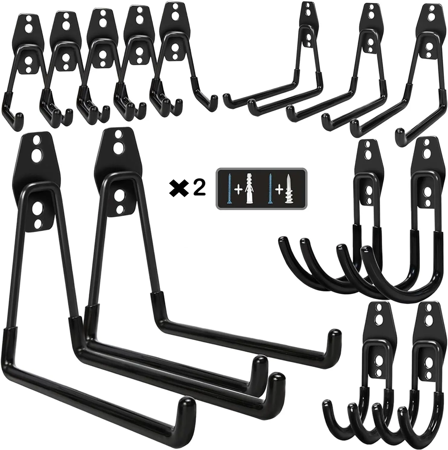Heavy Duty Garage Storage Utility Hooks Wall Mount Hanging Tool Organizer Garden Tool Storage Solution
