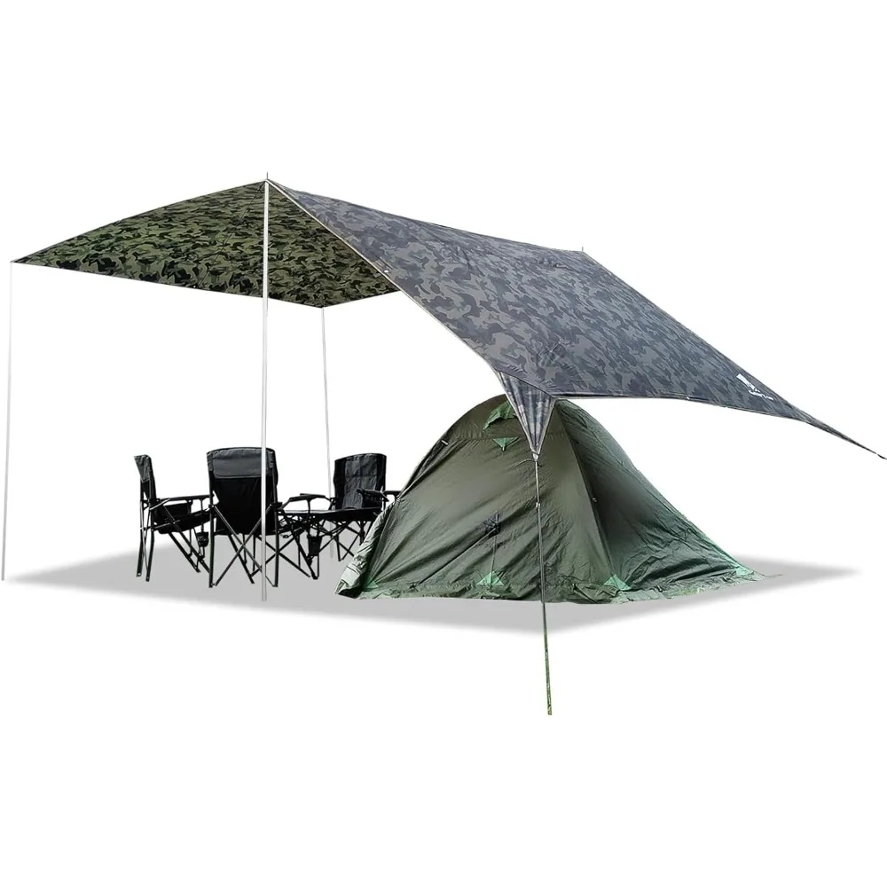 

Large Waterproof Camping Tarp Shelter 17x10ft for Outdoor Hiking Backpacking Survival Camo