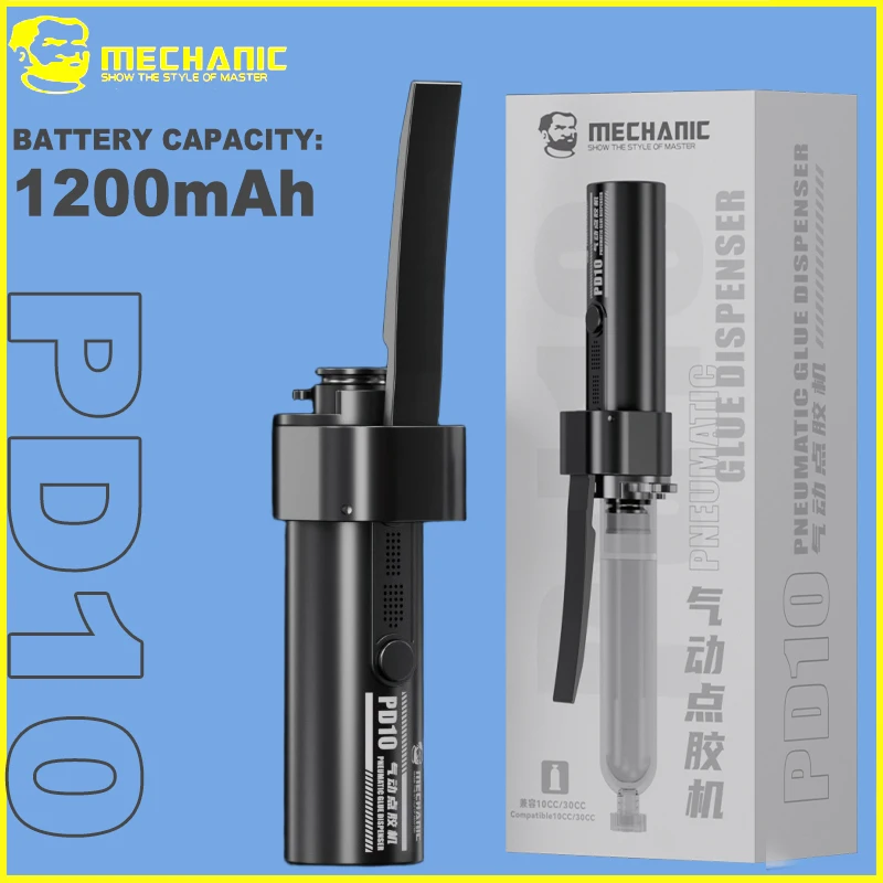 

MECHANIC PD10 Pneumatic Dispensing Machine 1200mAh for 10 30CC Syringe Flux UV Glue Oil Sealant Adhesive Applicator Tools