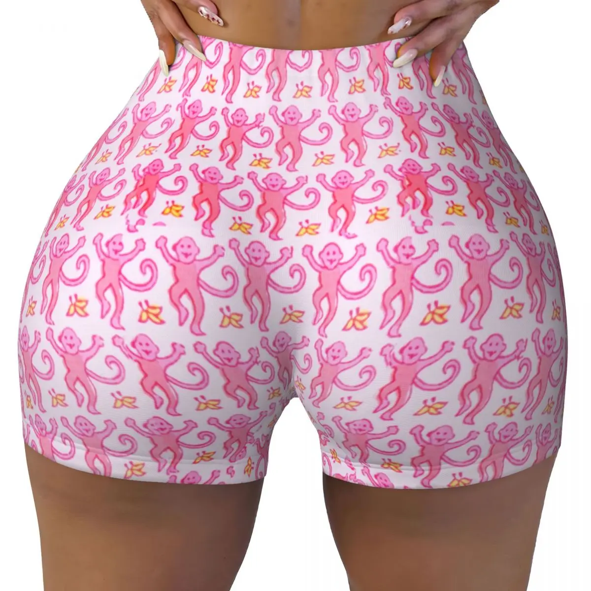 

Custom Preppy Roller Monkeys Rabbit Gym Biker Running Shorts Women Anime Pink Workout Yoga Shorts