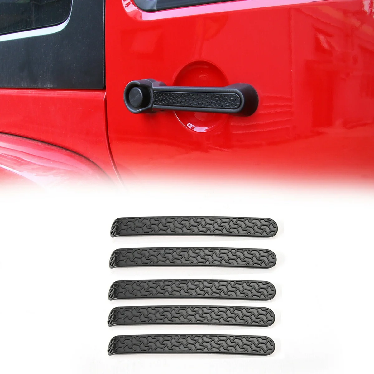 Car Door Grab Handle Inserts Cover Decoration Trim Kit for JK 2007-2017, 4-Doors