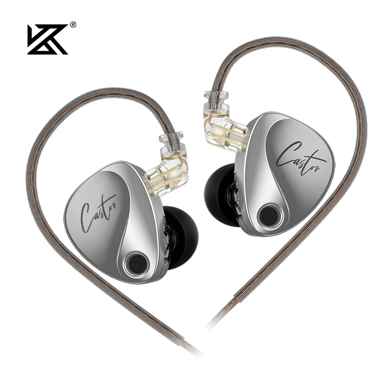NEW KZ Castor In Ear HiFi Earphone 2DD Dynamic High-end Tunable balanced armature Earphones Monitor Headphone Cancelling Earbuds — 1