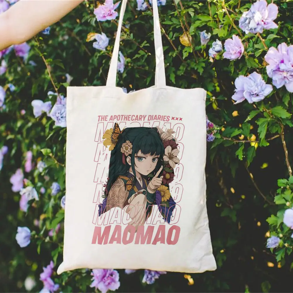Apothecary Diaries Canvas Tote Bags Handmade Beach Foldable Reusable Wholesale Shopping Bag Unique Pattern Insulated College