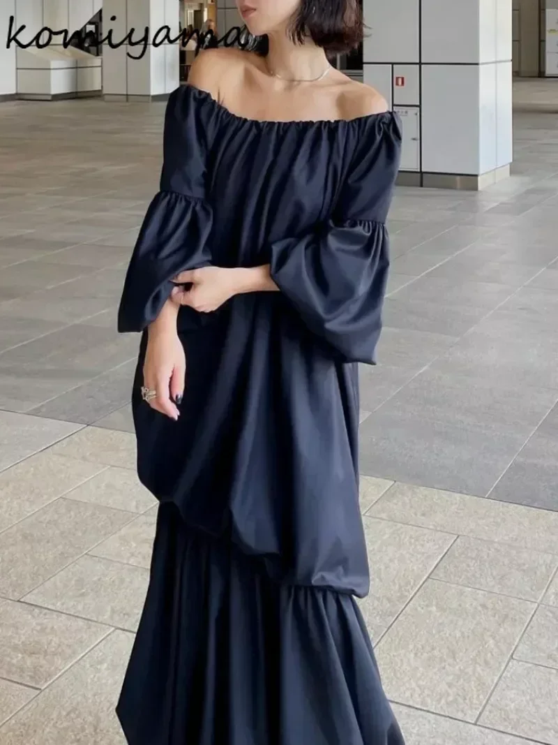 

Slash Neck Vestidos Mujer Long Sleeve Vestido Japan Style Loose Vintage Dress Elegant Chic Ropa Mujer Spring Dresses Women