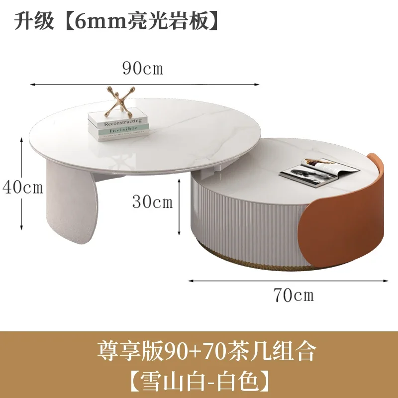 Unique Aesthetic Coffee Tables Marble European Glam Nordic Luxury Trendy Coffee Tables Round Modern Mesas Living Room Furniture image 3