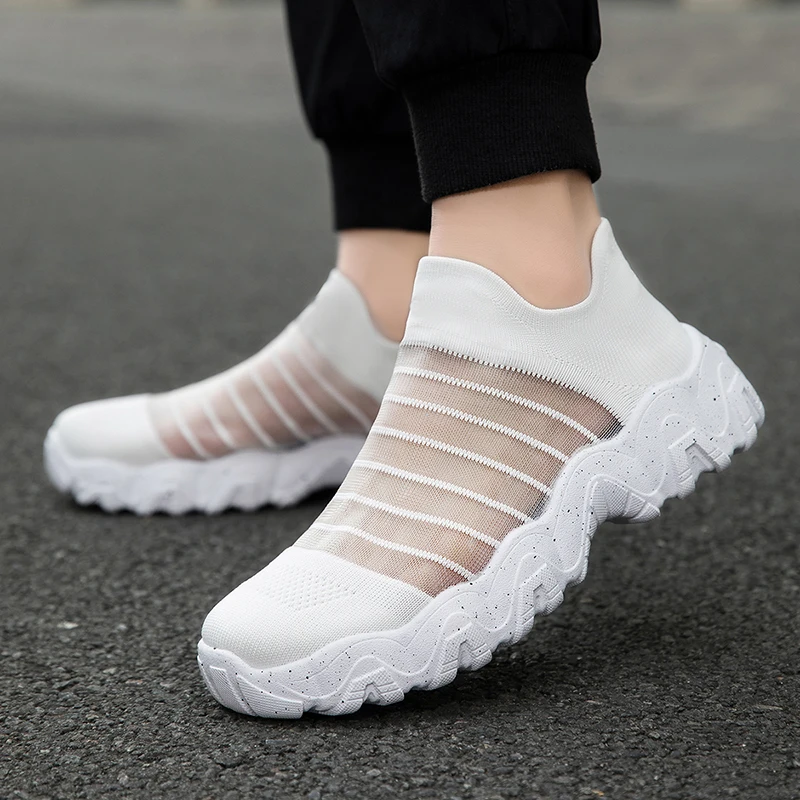 

Men Shoes Breathable Men's Sneakers Sock Jogging Shoes Comfortable Running Shoes Tenis Outdoor Slip on Walking Sneakers