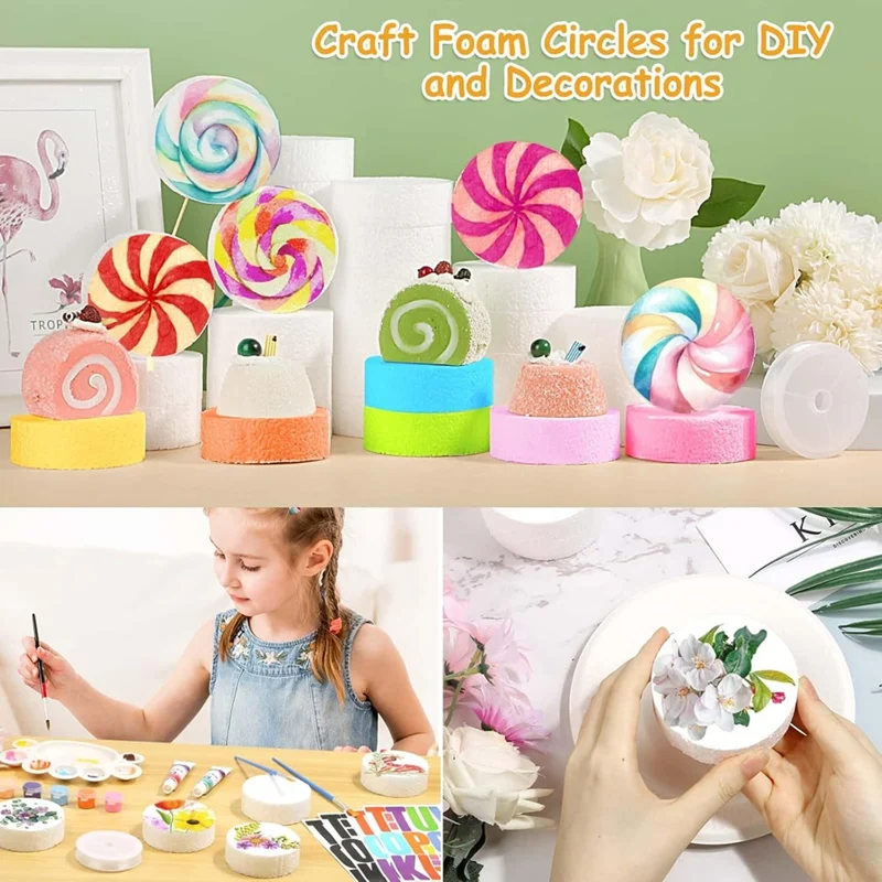 36 Pieces Handmade Foam Circles, 3 Inch Foam Discs For Giant Friendship Bracelet Banner Birthday Decoration DIY Project
