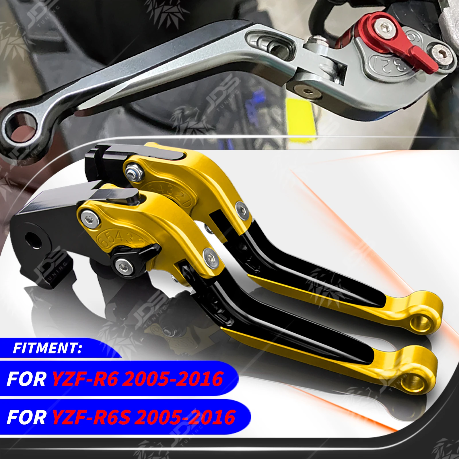 

JDSTUNING For Yamaha YZF-R6/YZF-R6S 2005-2016 Clutch Lever Brake Lever Set Adjustable Folding Handle Levers Accessories Parts