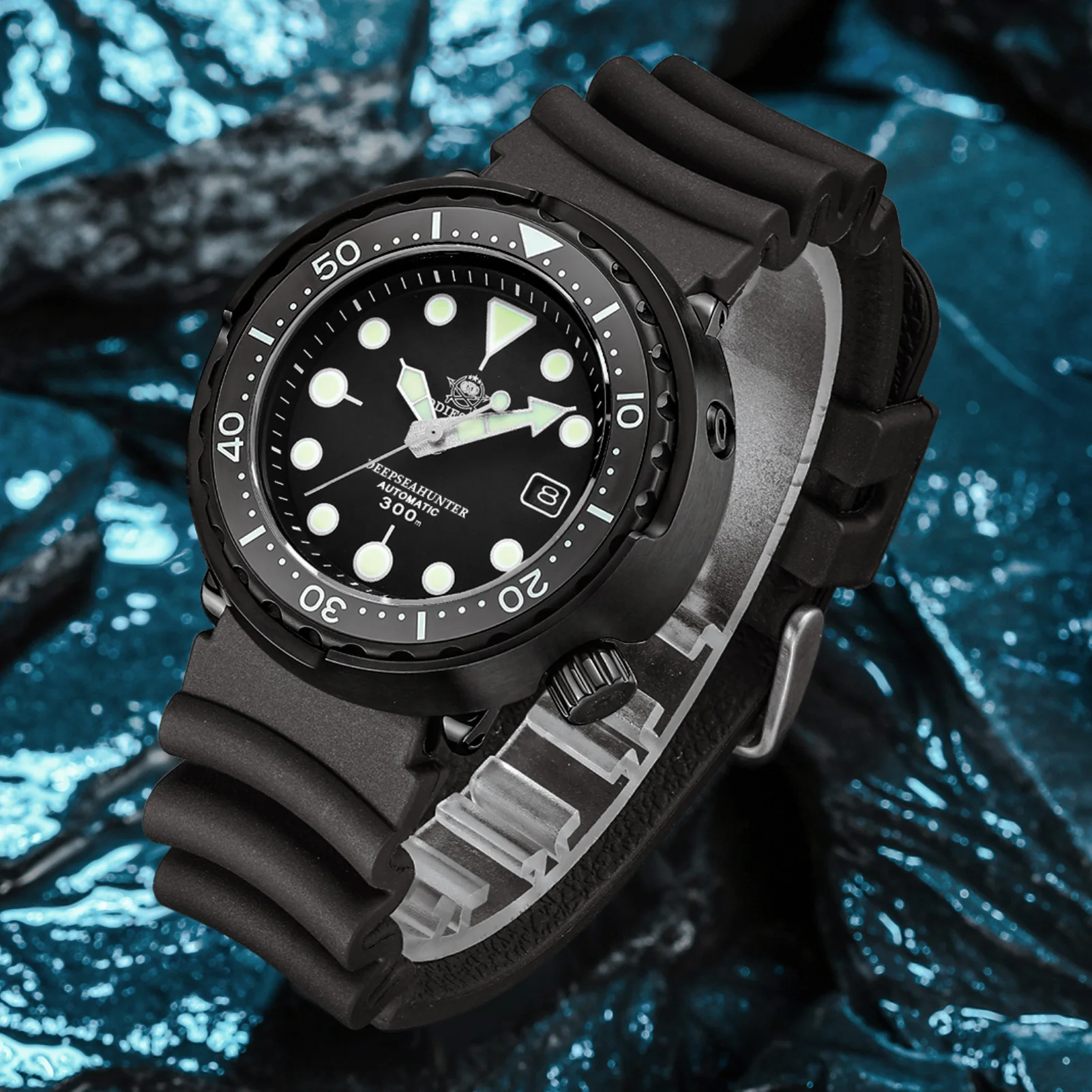 Addiesdive حزام ساعة اليد 20 مللي متر 22 مللي متر الفولاذ المقاوم للصدأ مشبك حزام مطاط قسط لينة المطاط أساور حزام الساعات الغوص الساعات