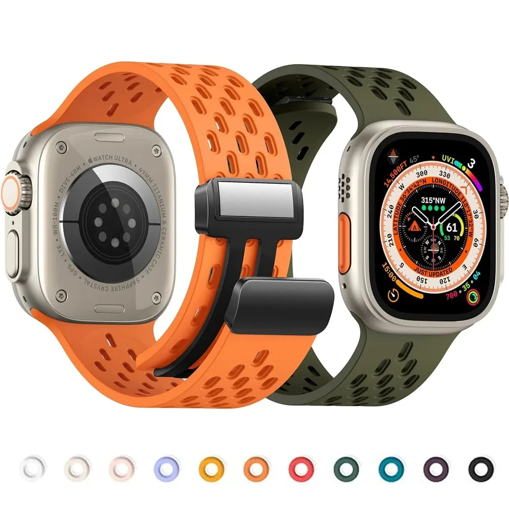 Silikonarmband für Apple Watch Band 49 mm 45 mm 44 mm 42 mm 40 mm 41 mm 38 mm Armband Correa iWatch Serie 9 8 SE 7 6 5 4 3 Ultra 2
