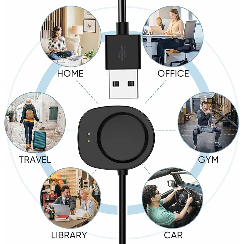 شاحن لـ Amazfit Balance A2286/ Balance 2 A2429 / T-Rex 3 ساعة ذكية شحن مهد قاعدة حامل كابل شاحن الحبل المغناطيسي