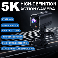 5K Action Camera Bike Motorcycle Helmet Camera 5K HD Recording Action Camera With Lighting WiFi Synchronization Anti Shake Camer