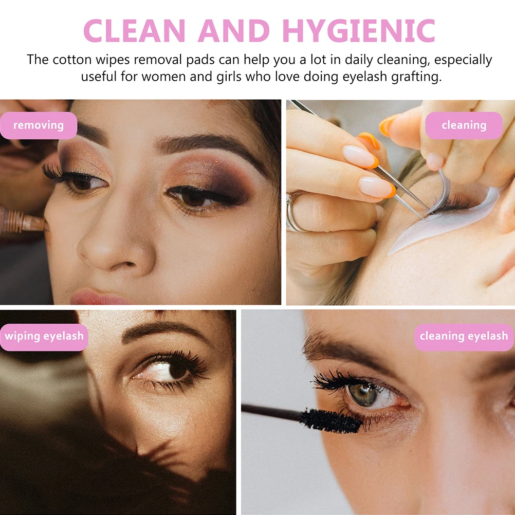 

4 Boxes Cotton Pads Glue Cleaning Wipes for Lash Extension Remover Pad Professional Non-Woven Fabric Cleansing Sheets Salon