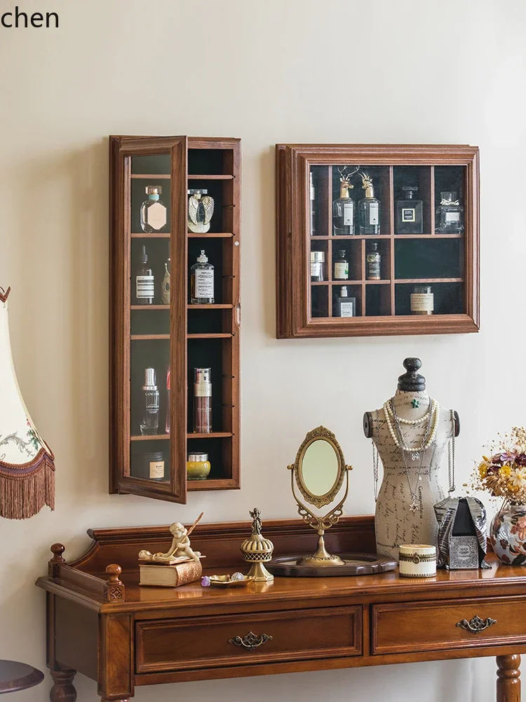 Solid Wood Vintage Storage Living Room Home Display Side Cabinet Jewelry Storage CabinetN2