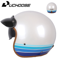 DOT Open Face Casco Moto Motorcycle Accessories Men Moto Helmets Certificated Retro Motorcycle Helmet Cafe Racer