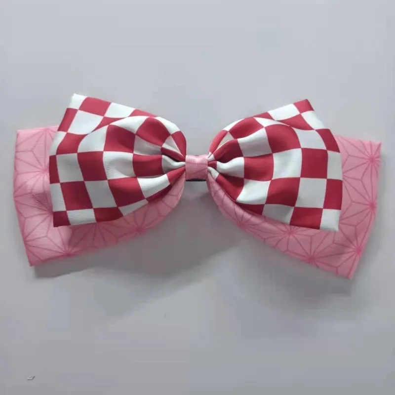 Pinces à cheveux Anime Demon Slayer, accessoires pour femmes et filles, grand nœud papillon, longs nœuds en Satin solide, mode printemps, cadeaux