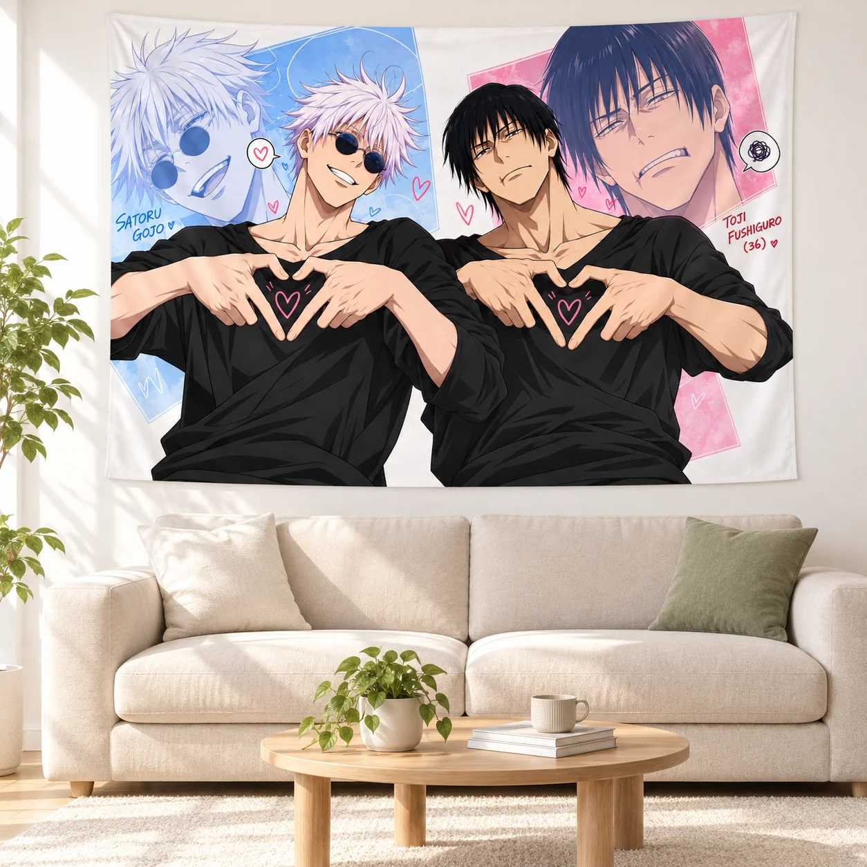 G-Gojo Satoru Fushiguro Toji Anime Tapestry Jujutsu Kaisen Wall Hanging Cloth Bedroom Dorm Aesthetic Background Wall Art Decor