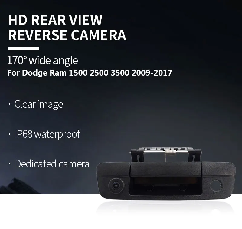 HD-Rückfahrkamera mit Heckklappengriff für Dodge Ram 1500 2500 3500 2009–2011 2012 2017, Nachtsicht, wasserdichte Rückfahrkamera – Detail 3