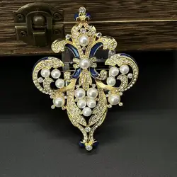 Vintage Iris Brooch European and American Baroque Pearl Antique Jewelry Gold-plated Corsage Jewelry