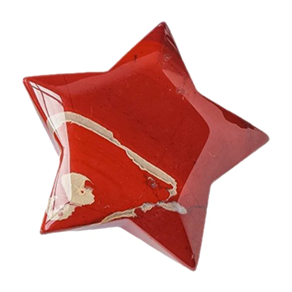 2Pcs Crystal Star Ornament Natural Stone Decorative Star Adornment for Home Office Desktop Meditation Craft Scene Layout Decor