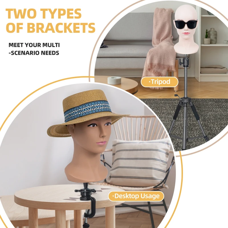 رأس أصلع نسائي من CHUAN SHANG يقلد البشرة الحقيقية، لمسة ناعمة، ملحقات قابلة لإدخال الدبوس، قبعة، رأس عارضة أزياء لعرض الشعر المستعار