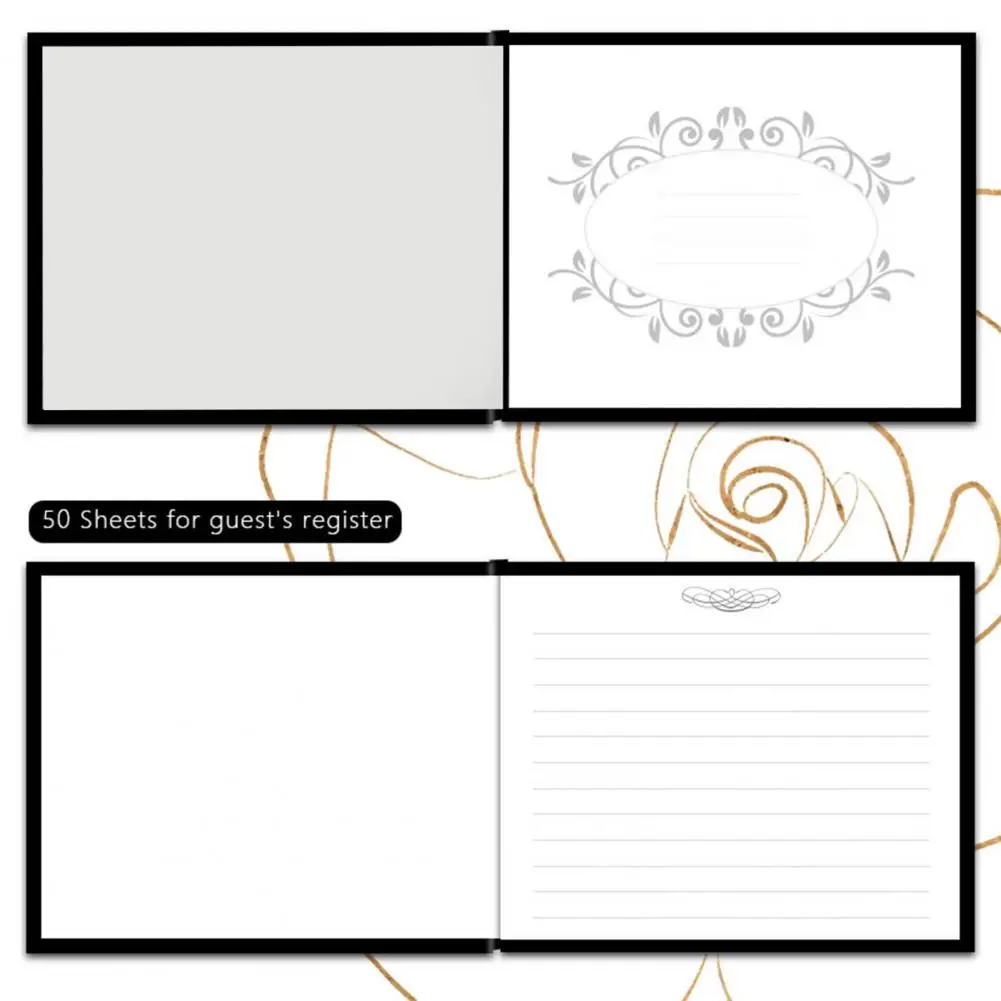Ślubna księga gości z polaroidem eleganckim gościem weselnym przyjęcia zestaw książek prysznice dla dzieci uroczystości 50 stron pióro pudełko kartonowe