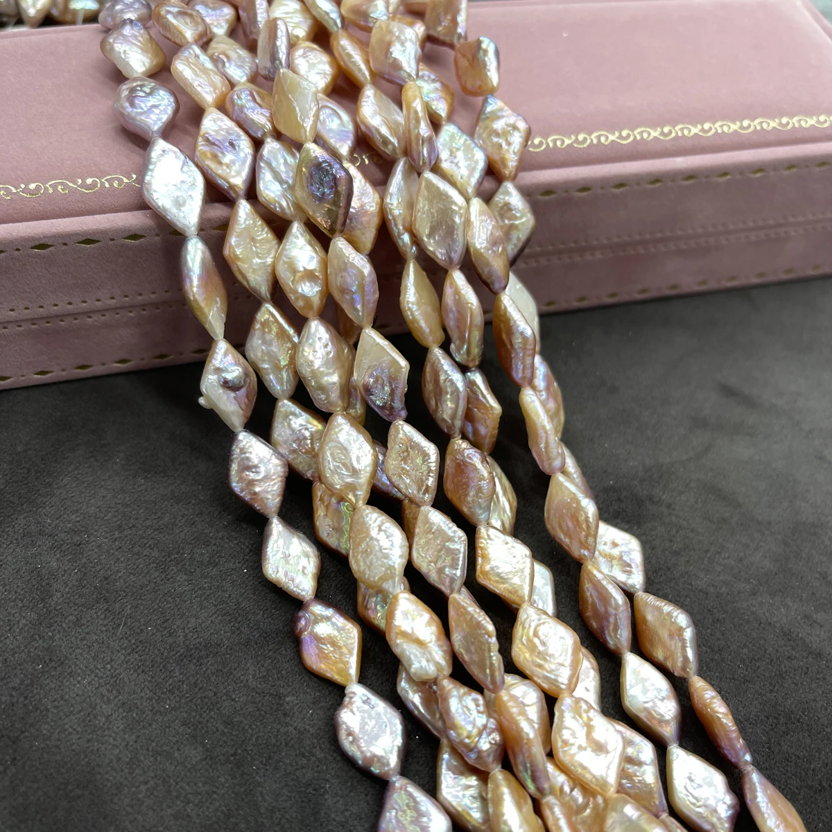 8x14mm Purple Natural Freshwater Pearl Loose Bead Irregular Diamond Baroque Jewelry Making DIY Necklace Bracelet Accessories Gif