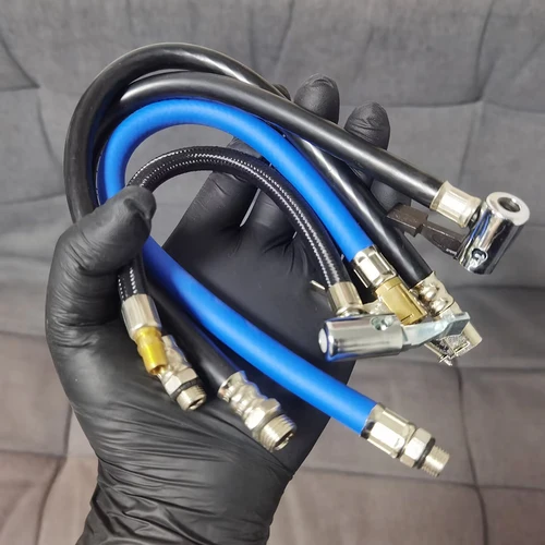 Manguera de goma de aire, adaptador de tubo de extensión de válvula de neumático Flexible para compresor de aire, bomba infladora de neumáticos para coche, motocicleta y bicicleta