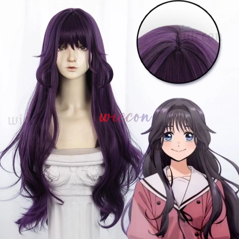 Perruque de Cosplay synthétique longue et crépue, ensemble de cheveux synthétiques résistants à la chaleur, fleurs parfumées avec dignité Waguri Kaoruko