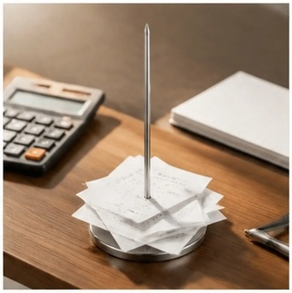 Solid Stainless Steel Receipt Spike Nonslip Base for Restaurant Office Kitchen Bar Paper Organizer Memo Holder Desk Ticket