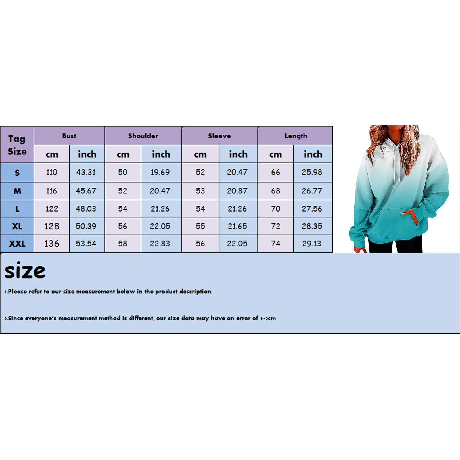 Fall Sweatshirts Gradient Printed Sweatshirt Hoodies Women Casual Harajuku Hoodie Sweatshirts Fashion Fall Clothes Pullover