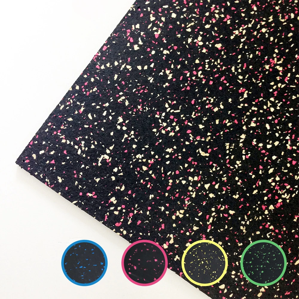 3～12mm厚の衝撃吸収再生ゴム製ジムフロア、ジム用ゴム製床材ロール