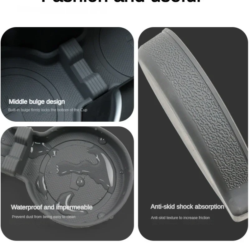 for Tesla Model 3+ Highland 2024 Centerl Console Water Cup Mat TPE Waterproof Anti-Slip Cushion New Model3 Interior Accessories