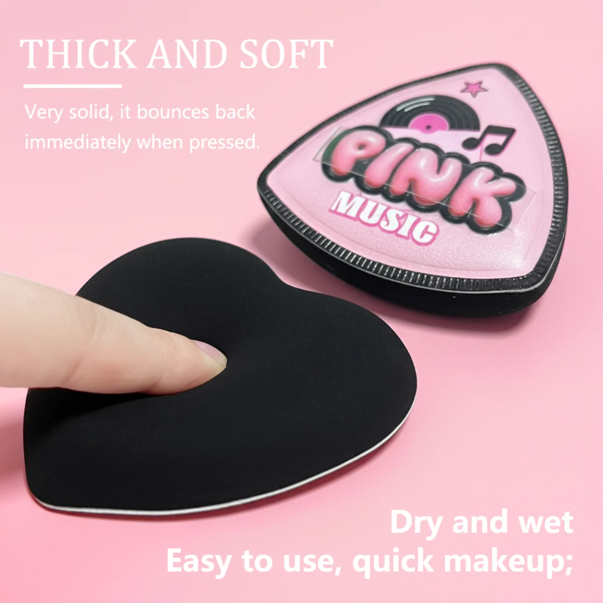 MINISO – bouffantes de poudre de barbe à papa rose, série Party, 2 paquets, faciles à appliquer, s'adapte au maquillage du bas et ne mouche pas de poudre