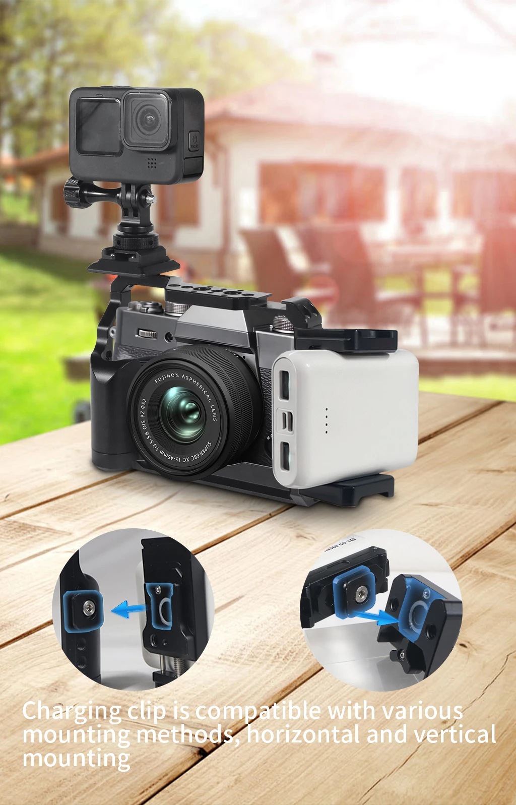 Universal Mobile Power Bank Halter SSD Halterung Clamp 53-83mm Quick Mount Kalten Schuh für DJI Mic SLR Kamera telefon Stativ Vlog Clip – Detail 19