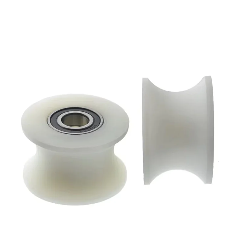 2Pcs 20x80x50mm bearing pulley, nylon wheel, U-groove rolling wheel, wrapped plastic guide wheel, 5cm track wheel