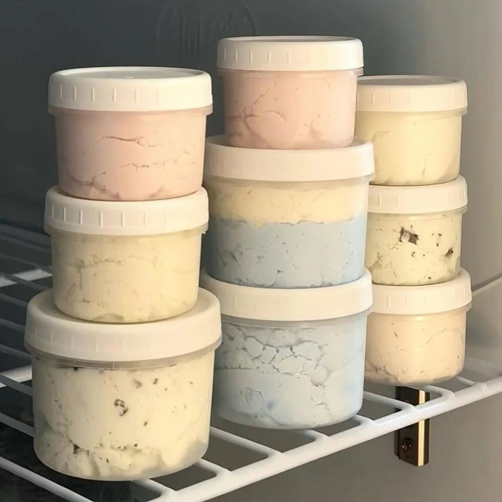 10Pcs Transparent Yogurt Pudding Jars Sealed with Lid Food Storage Container Stackable Reusable Fresh Keeping Box Refrigerator